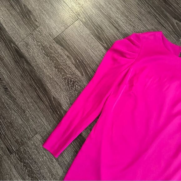 Milly Stretch Silk Carina Draped Long-Sleeve Dress New - Picture 4 of 9